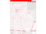 Georgia <br /> Wall Map <br /> Zip Code <br /> Red Line Style 2025 Map