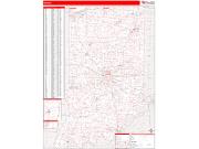 Indiana <br /> Wall Map <br /> Zip Code <br /> Red Line Style 2025 Map