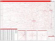 Kansas <br /> Wall Map <br /> Zip Code <br /> Red Line Style 2025 Map