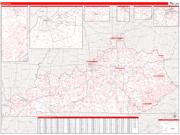 Kentucky <br /> Wall Map <br /> Zip Code <br /> Red Line Style 2025 Map