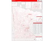 Minnesota <br /> Wall Map <br /> Zip Code <br /> Red Line Style 2025 Map