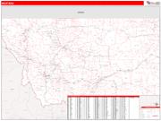 Montana <br /> Wall Map <br /> Zip Code <br /> Red Line Style 2025 Map