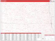 North Dakota <br /> Wall Map <br /> Zip Code <br /> Red Line Style 2025 Map