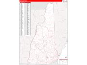 New Hampshire <br /> Wall Map <br /> Zip Code <br /> Red Line Style 2025 Map