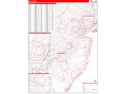 New Jersey <br /> Wall Map <br /> Zip Code <br /> Red Line Style 2025 Map
