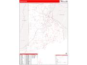 Rhode Island <br /> Wall Map <br /> Zip Code <br /> Red Line Style 2025 Map