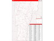 Vermont <br /> Wall Map <br /> Zip Code <br /> Red Line Style 2025 Map