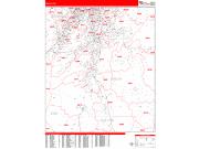 Hoover <br /> Wall Map <br /> Zip Code <br /> Red Line Style 2025 Map