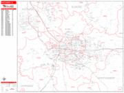 Montgomery <br /> Wall Map <br /> Zip Code <br /> Red Line Style 2025 Map