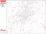 Fayetteville <br /> Wall Map <br /> Zip Code <br /> Red Line Style 2025 Map