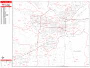 Little Rock <br /> Wall Map <br /> Zip Code <br /> Red Line Style 2025 Map