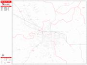 Pine Bluff <br /> Wall Map <br /> Zip Code <br /> Red Line Style 2025 Map