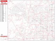 Glendale <br /> Wall Map <br /> Zip Code <br /> Red Line Style 2025 Map