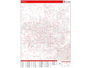 Phoenix <br /> Wall Map <br /> Zip Code <br /> Red Line Style 2025 Map