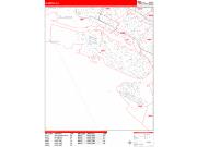 Alameda <br /> Wall Map <br /> Zip Code <br /> Red Line Style 2025 Map