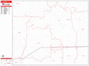 Alhambra <br /> Wall Map <br /> Zip Code <br /> Red Line Style 2025 Map