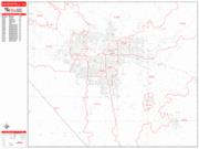 Bakersfield <br /> Wall Map <br /> Zip Code <br /> Red Line Style 2025 Map