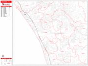 Carlsbad <br /> Wall Map <br /> Zip Code <br /> Red Line Style 2025 Map