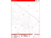 Cathedral City <br /> Wall Map <br /> Zip Code <br /> Red Line Style 2025 Map