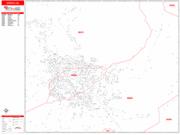 Chico <br /> Wall Map <br /> Zip Code <br /> Red Line Style 2025 Map