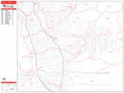 Chula Vista <br /> Wall Map <br /> Zip Code <br /> Red Line Style 2025 Map