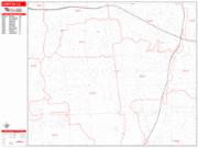 Compton <br /> Wall Map <br /> Zip Code <br /> Red Line Style 2024 Map