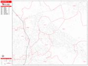 Concord <br /> Wall Map <br /> Zip Code <br /> Red Line Style 2025 Map