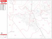 Corona <br /> Wall Map <br /> Zip Code <br /> Red Line Style 2025 Map