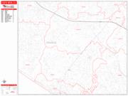 Costa Mesa <br /> Wall Map <br /> Zip Code <br /> Red Line Style 2025 Map