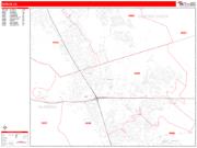 Dublin <br /> Wall Map <br /> Zip Code <br /> Red Line Style 2025 Map