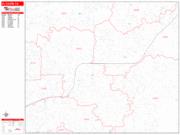 El Cajon <br /> Wall Map <br /> Zip Code <br /> Red Line Style 2025 Map