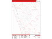 Encinitas <br /> Wall Map <br /> Zip Code <br /> Red Line Style 2025 Map