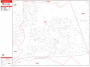 Folsom <br /> Wall Map <br /> Zip Code <br /> Red Line Style 2025 Map