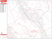 Fremont <br /> Wall Map <br /> Zip Code <br /> Red Line Style 2025 Map