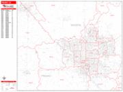 Fresno <br /> Wall Map <br /> Zip Code <br /> Red Line Style 2025 Map