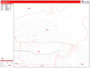 Glendora <br /> Wall Map <br /> Zip Code <br /> Red Line Style 2025 Map