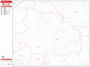 Hacienda Heights <br /> Wall Map <br /> Zip Code <br /> Red Line Style 2025 Map