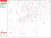 Hemet <br /> Wall Map <br /> Zip Code <br /> Red Line Style 2025 Map
