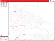 Highland <br /> Wall Map <br /> Zip Code <br /> Red Line Style 2025 Map