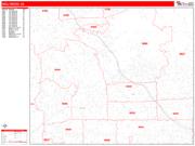 Hollywood <br /> Wall Map <br /> Zip Code <br /> Red Line Style 2025 Map