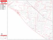 Huntington Beach <br /> Wall Map <br /> Zip Code <br /> Red Line Style 2025 Map