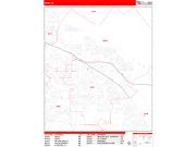 Indio <br /> Wall Map <br /> Zip Code <br /> Red Line Style 2025 Map