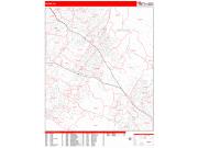 Irvine <br /> Wall Map <br /> Zip Code <br /> Red Line Style 2025 Map