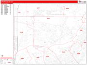 Jurupa Valley <br /> Wall Map <br /> Zip Code <br /> Red Line Style 2025 Map
