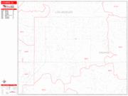 La Habra <br /> Wall Map <br /> Zip Code <br /> Red Line Style 2025 Map