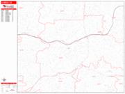 La Mesa <br /> Wall Map <br /> Zip Code <br /> Red Line Style 2025 Map