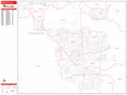 Modesto <br /> Wall Map <br /> Zip Code <br /> Red Line Style 2025 Map