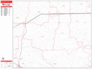 Monterey Park <br /> Wall Map <br /> Zip Code <br /> Red Line Style 2025 Map