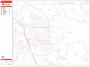 Moreno Valley <br /> Wall Map <br /> Zip Code <br /> Red Line Style 2025 Map