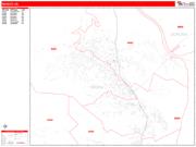 Novato <br /> Wall Map <br /> Zip Code <br /> Red Line Style 2025 Map
